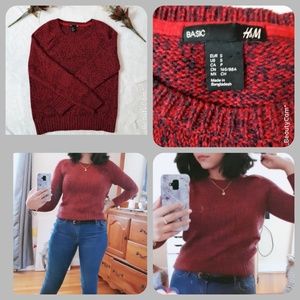 Burgundy knit sweater